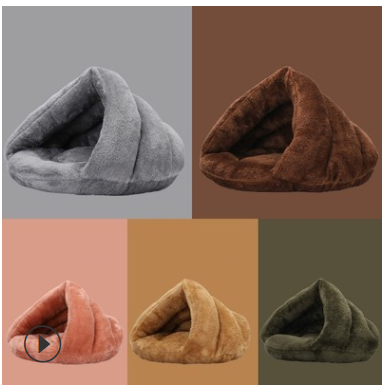 Pom Moms & Friends Triangle Nest Dog Nest Semi Closed Warm Pet Nest Bed In Winter